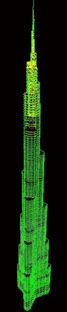 3D Structural Analysis Model of Burj Dubai Tower